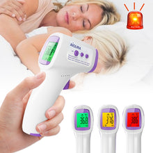 Charger l'image dans la galerie, Thermomètre frontal pour bébé, enfant et adulte, thernomètre facile à utilisé, thernomètre sans contact infrarouge portable et léger, thernomètre affichage numérique, thernomètre pour la maison Aiqura